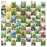 Wandcollage-Kartenset mit frischen grünen Blumen
